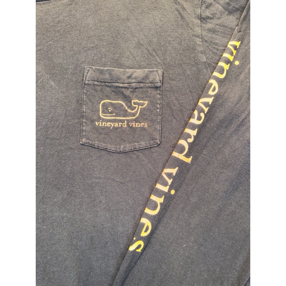 Vineyard Vines Men's XL Navy Long Sleeve Pocket T-Shirt Whale Logo Graphic - Picture 3 of 10
